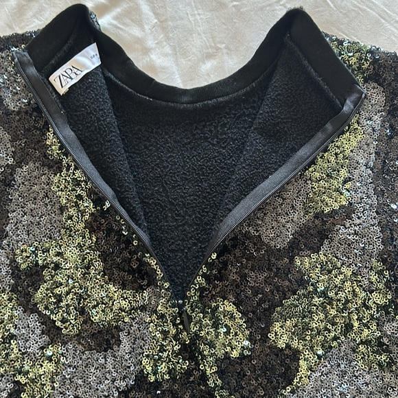 NWT ZARA Camo Sequin Dress - Picture 10 of 12